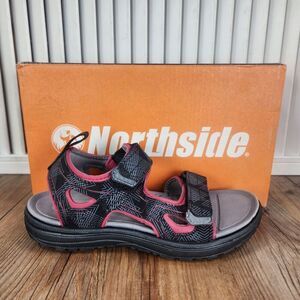 Northside Riverside Lite Sport Sandals Kids Sz 13 Black Red Hiking Beach Strappy